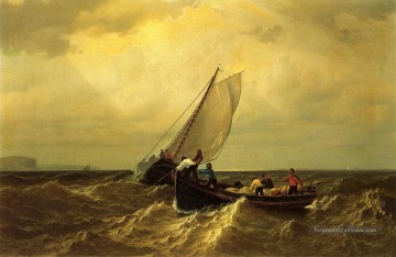 Bateaux de pêche sur la baie de Fundy William Bradford Peinture à l'huile